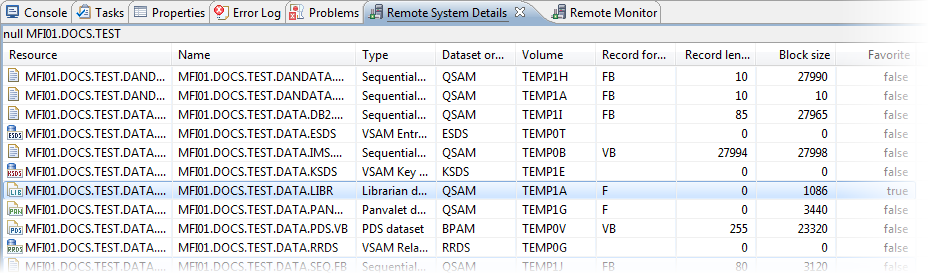 テーブル ビュー