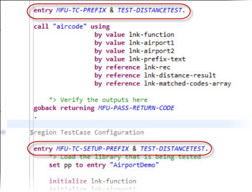 サンプル テスト セットアップ コード