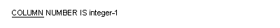 COLUMN NUMBER 句の一般形式の構文 (報告書作成機能)