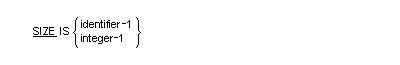 SIZE 句の一般形式の構文