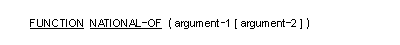 NATIONAL-OF 関数の一般形式の構文