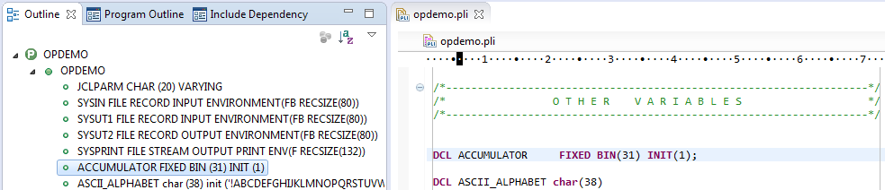[Outline] ビューに編集中のファイルの構造が表示される