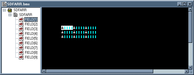 SDFARR.bms 画面に表示された 1 次元配列