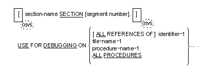 USE FOR DEBUGGING 文の一般形式の構文
