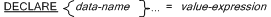 DECLARE 文の一般的な構文