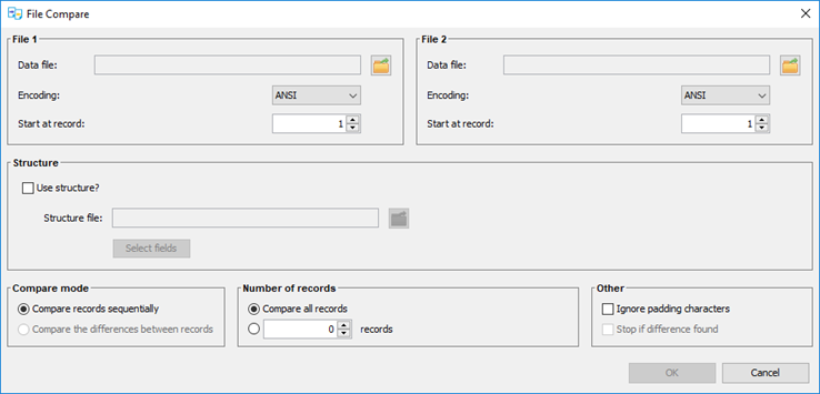 [File Compare] ダイアログ ボックス