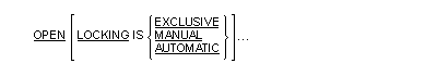 OPEN LOCKING 文の一般形式の構文