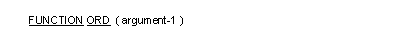 ORD 関数の一般形式の構文