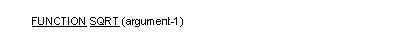 SQRT 関数の一般形式の構文