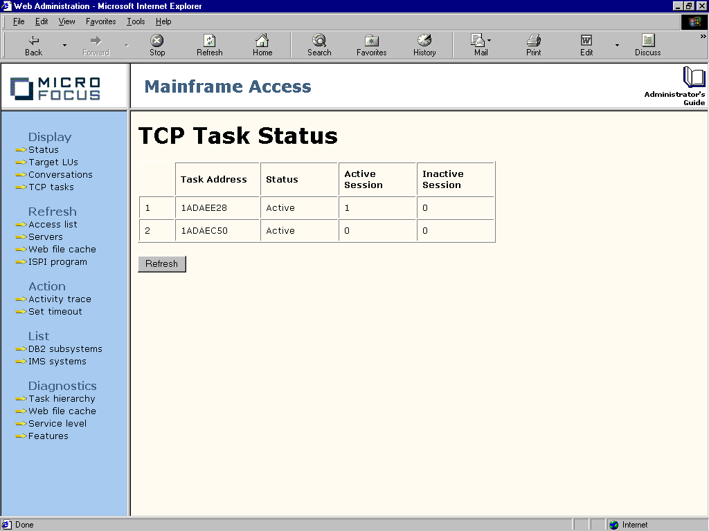 [TCP Task Status] ページ