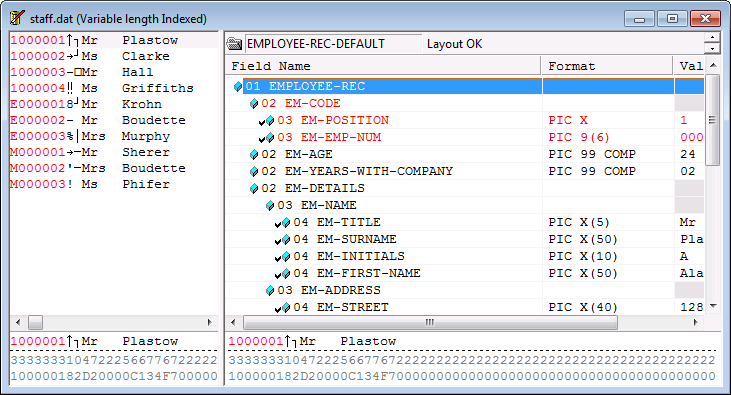 [Data File Editor] ウィンドウ