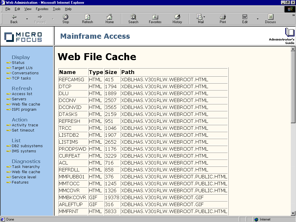 [Web File Cache] ページ