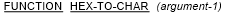HEX-TO-CHAR 関数の構文