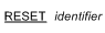 RESET 文の構文