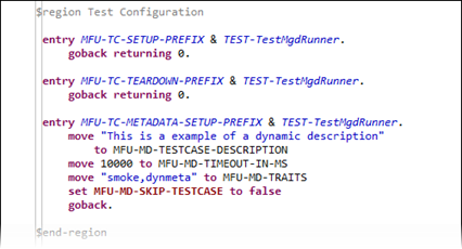 テスト フィクスチャの JVM COBOL スタブ コード