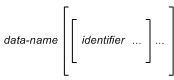 data-name [[identifier...]...]