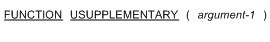 USUPPLEMENTARY 関数の一般形式の構文