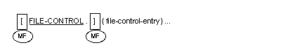 ファイル管理段落の一般形式の構文