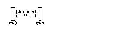 data-name または FILLER 句の一般形式の構文