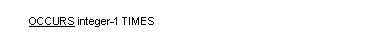 画面節の OCCURS 句の一般形式の構文