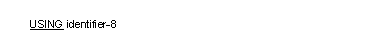 USING 句の一般形式の構文