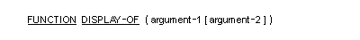 DISPLAY-OF 関数の一般形式の構文