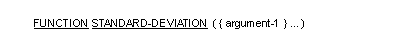 STANDARD-DEVIATION 関数の一般形式の構文
