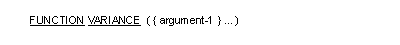 VARIANCE 関数の一般形式の構文